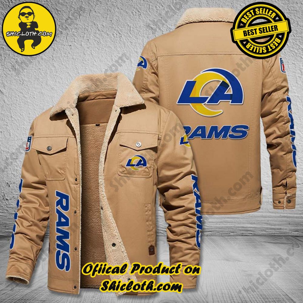 Los Angeles Rams NFL Fleece Leather Jacket 3 Los Angeles Rams NFL Fleece Leather Jacket - Image 3