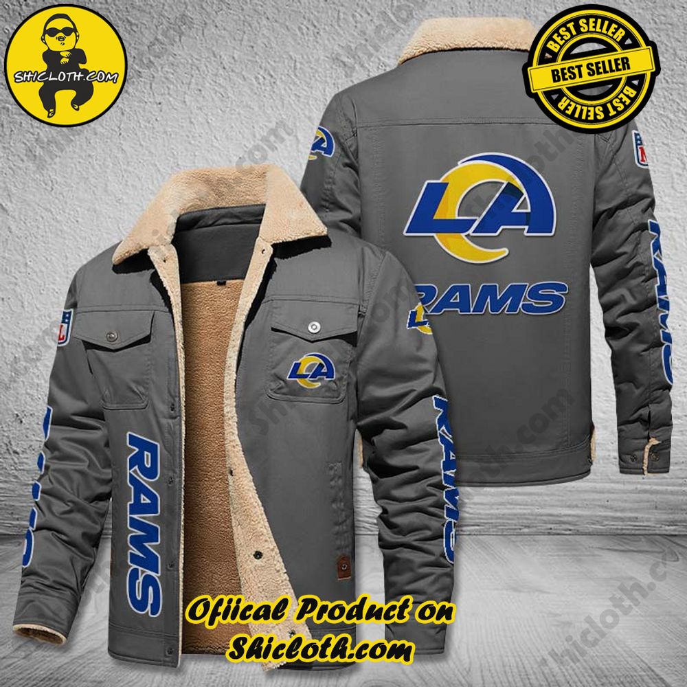 Los Angeles Rams NFL Fleece Leather Jacket 4 Los Angeles Rams NFL Fleece Leather Jacket - Image 4