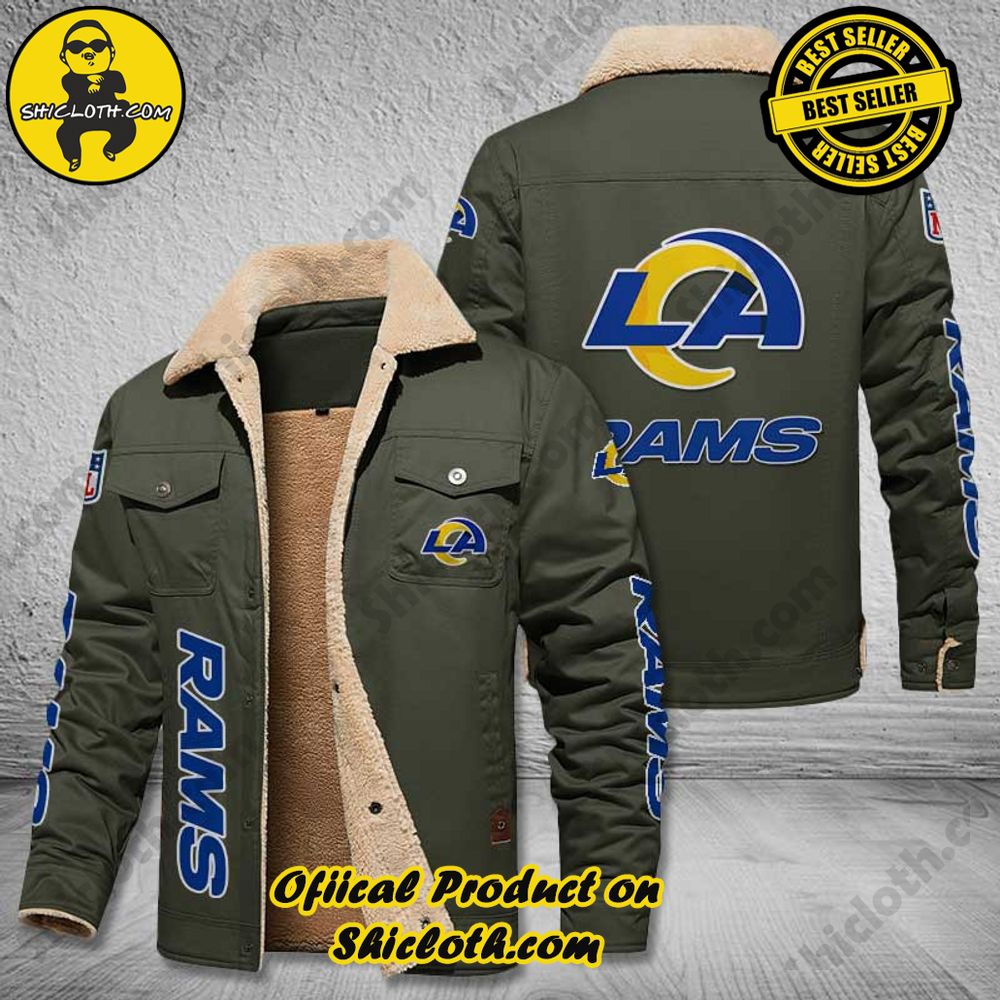 Los Angeles Rams NFL Fleece Leather Jacket 5 Los Angeles Rams NFL Fleece Leather Jacket - Image 5