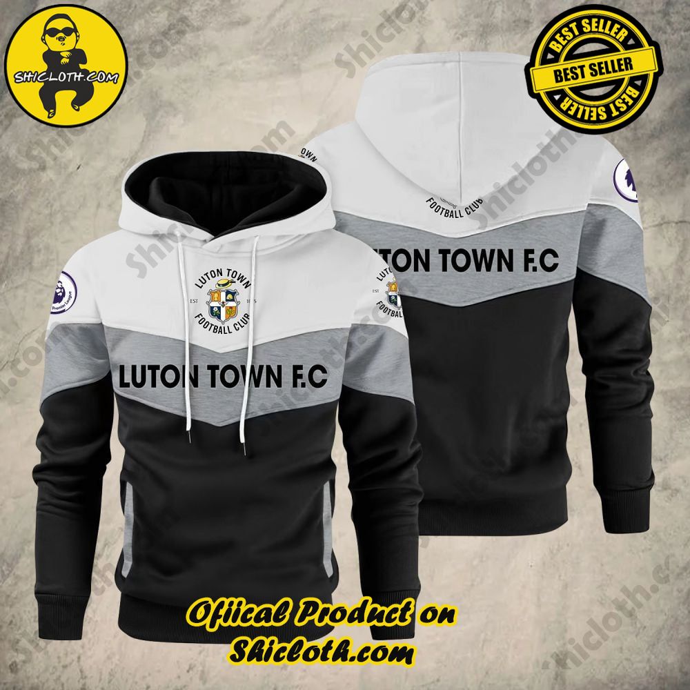 Shiclothshop's Patchwork Hoodie – A Fusion of Style, Comfort, and Artistic Expression 13 Luton Town F.C Premier League Patchwork Hoodie