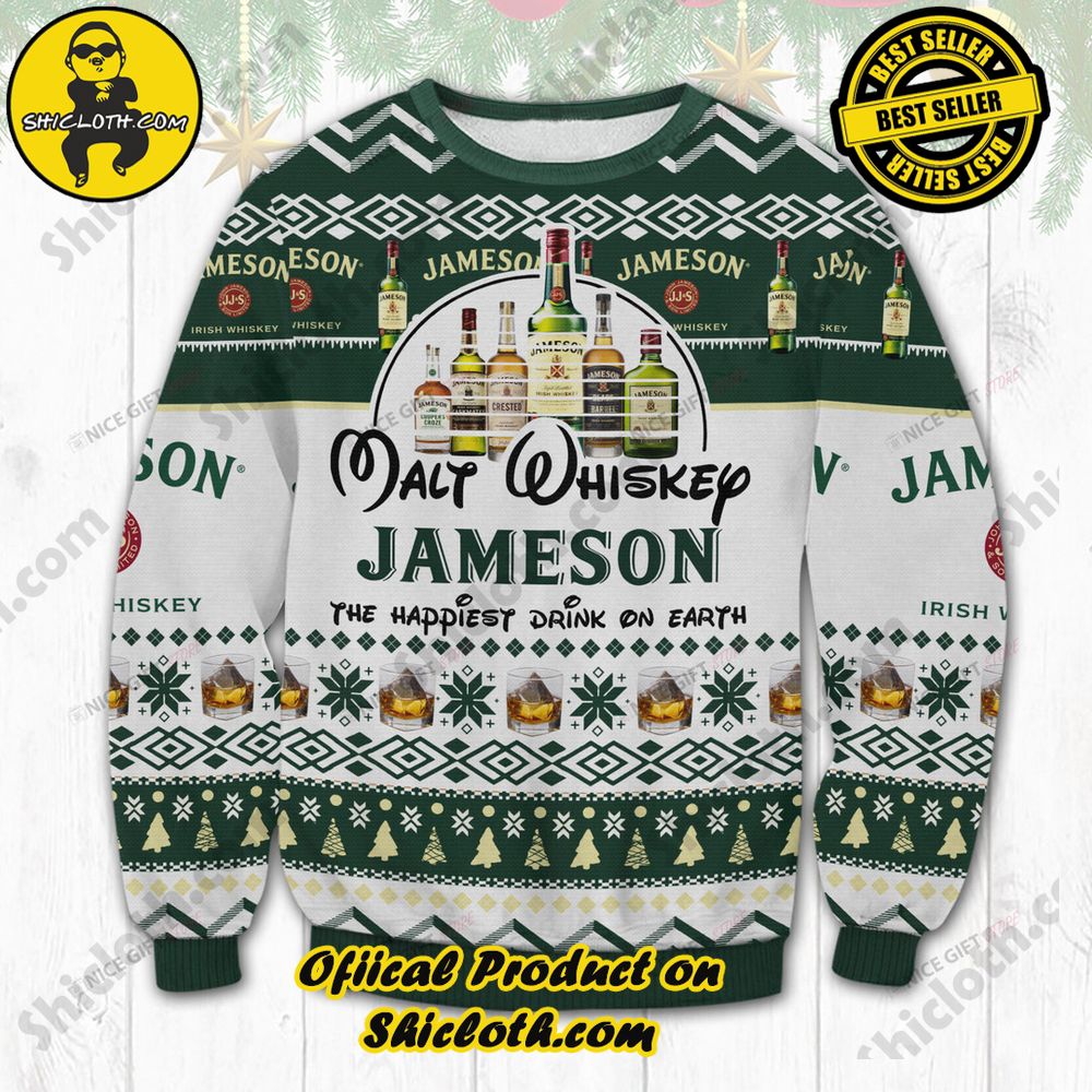 Hot Trending Wrap Up in Style: Shicloth's Enchanting Christmas Sweater Collection 32 Malt Whiskey Jameson Irish Whiskey The Happiest Dink On Earth Christmas Ugly Sweater