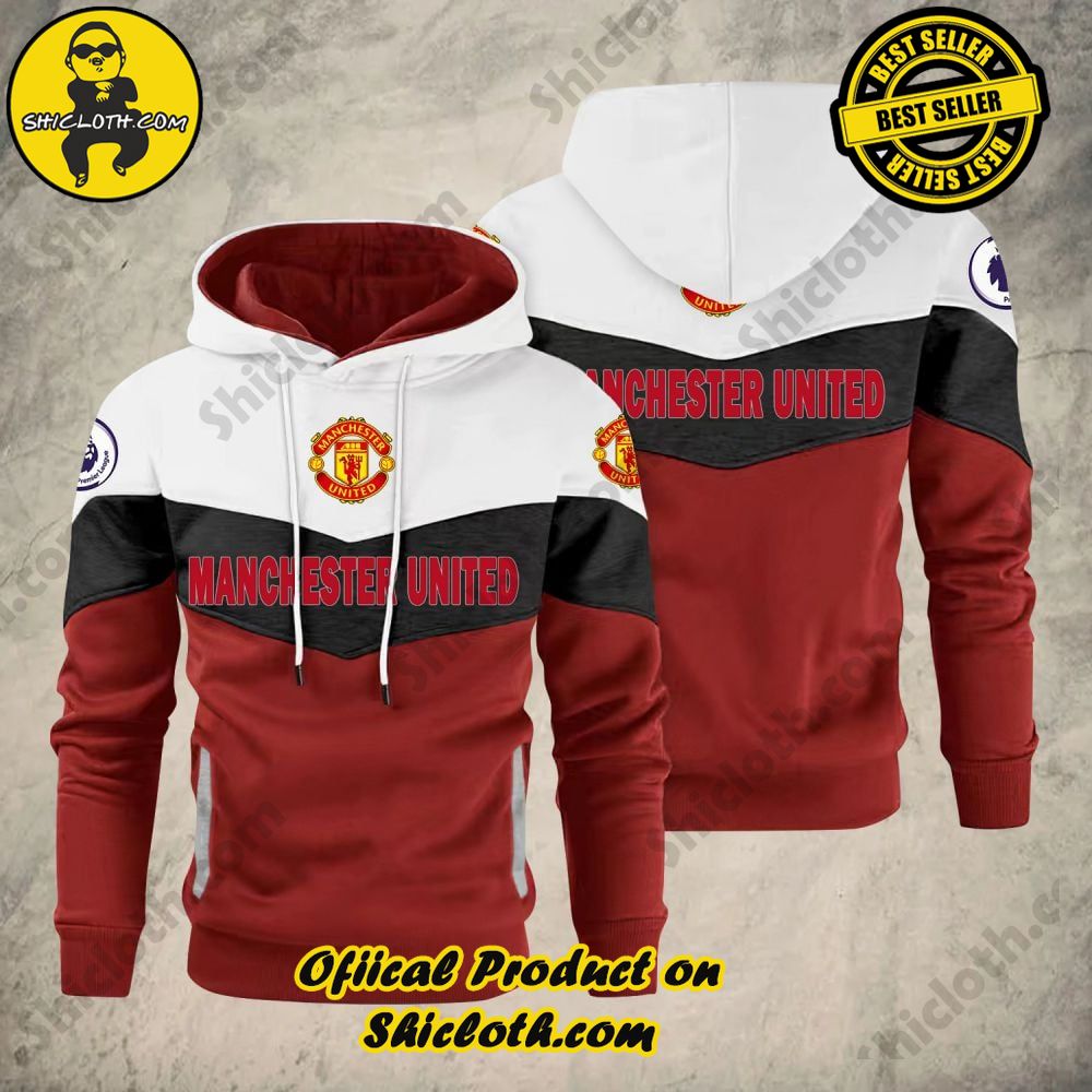 Shiclothshop's Patchwork Hoodie – A Fusion of Style, Comfort, and Artistic Expression 15 Manchester United Premier League Patchwork Hoodie