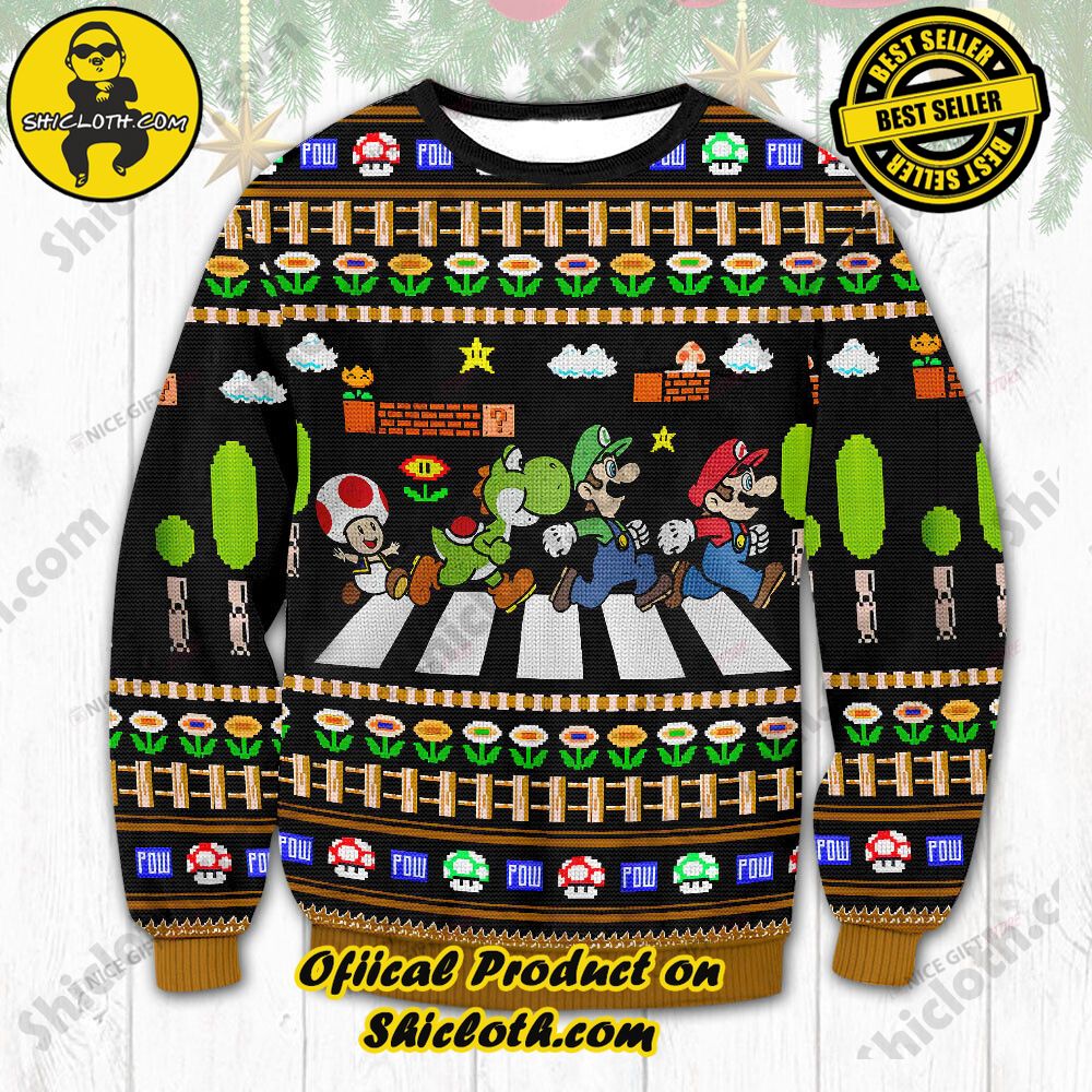 Hot Trending Wrap Up in Style: Shicloth's Enchanting Christmas Sweater Collection 33 Mario Christmas Ugly Sweater