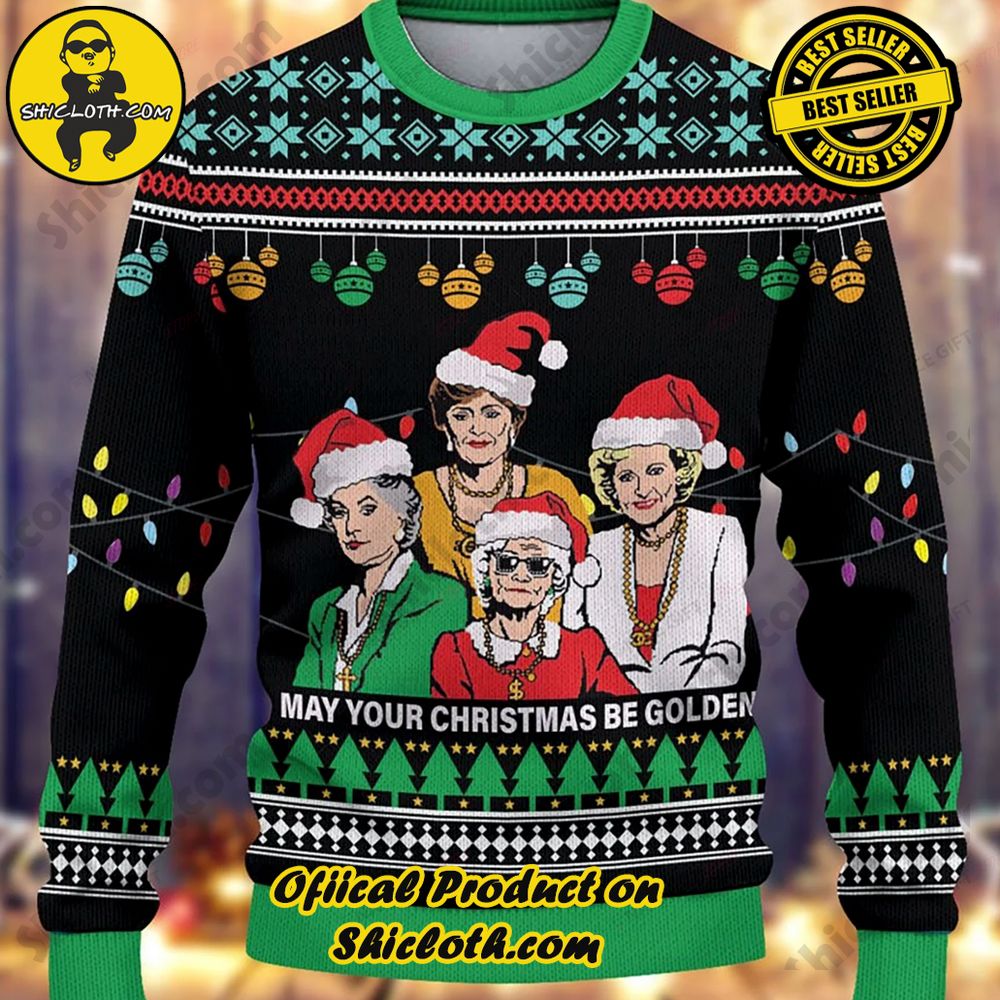 Best Seller Wrap Up in Style: Shicloth's Enchanting Christmas Sweater Collection 30 May Your Christmas Be Golden Christmas Ugly Sweater