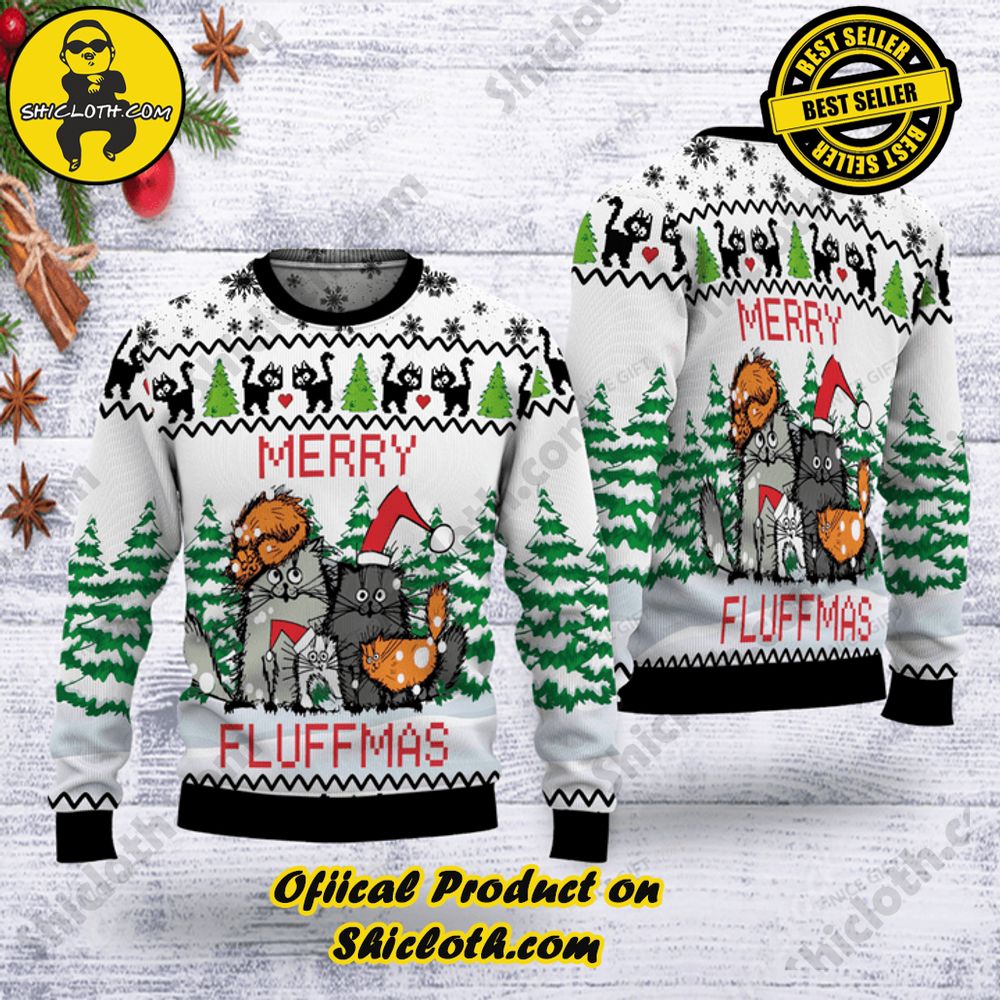 Hot Trending Wrap Up in Style: Shicloth's Enchanting Christmas Sweater Collection 127 Merry Fluffmas Christmas Ugly Sweater