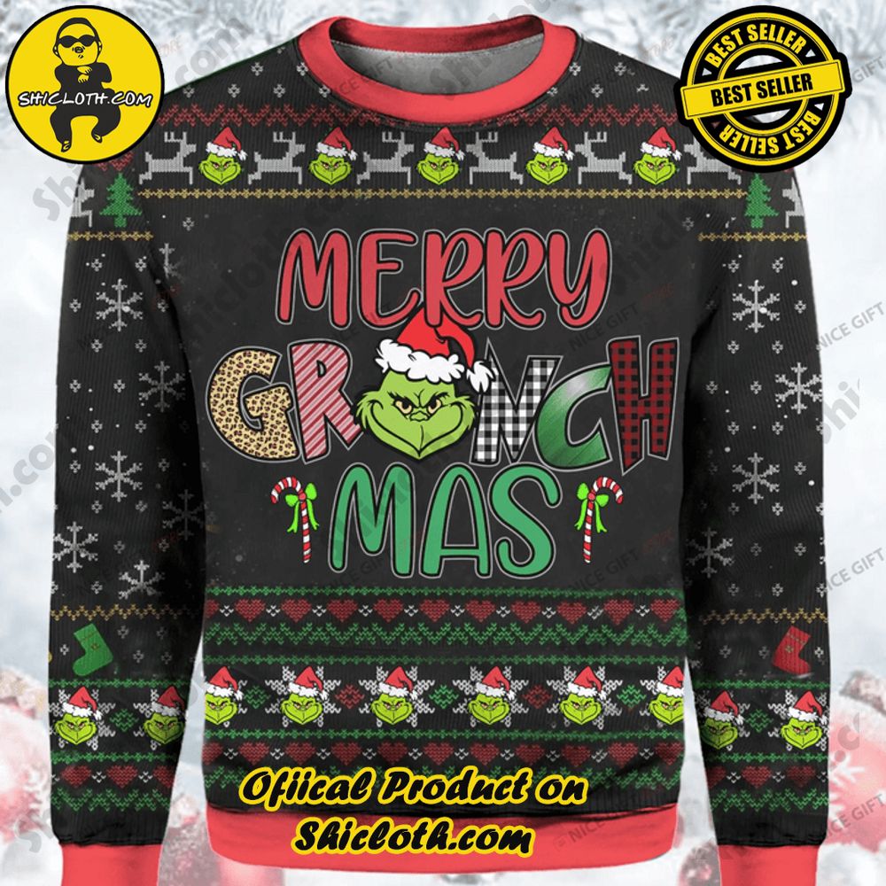 Hot Trending Wrap Up in Style: Shicloth's Enchanting Christmas Sweater Collection 128 Merry Grinchmas Christmas Ugly Sweater