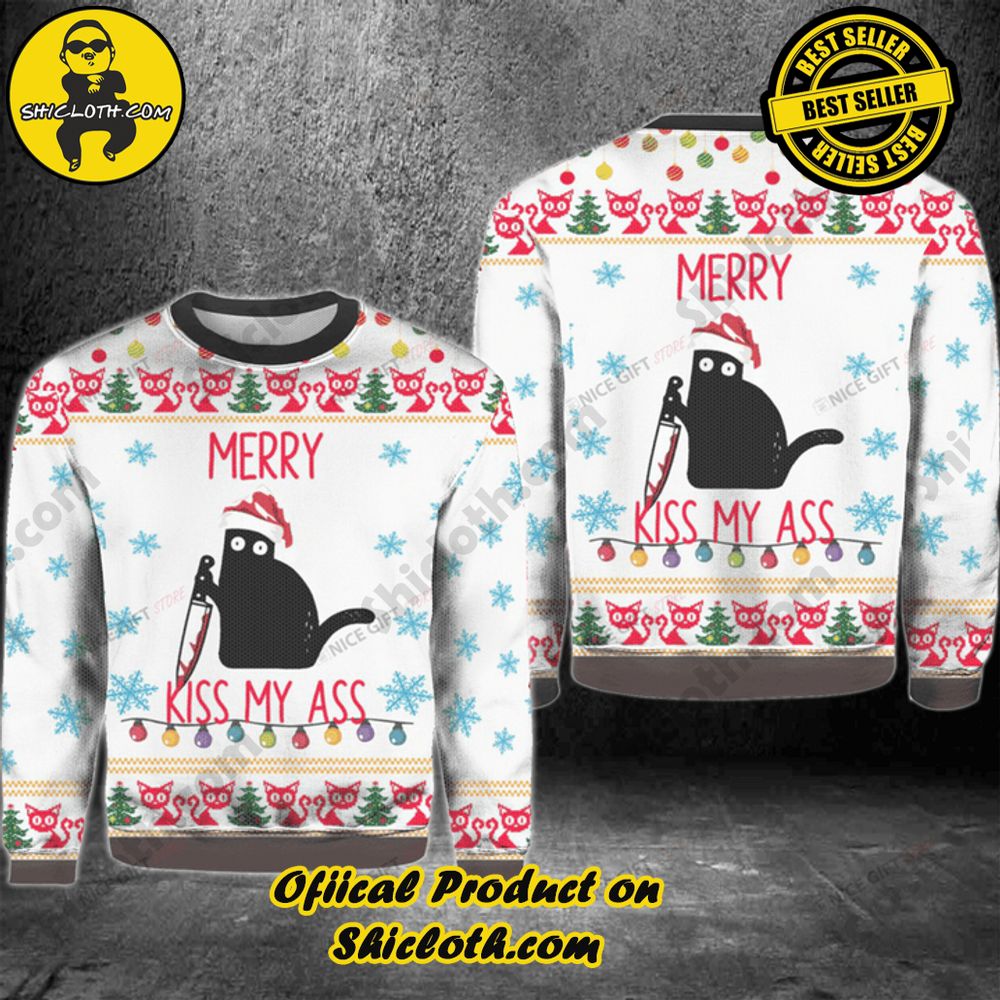 Hot Trending Wrap Up in Style: Shicloth's Enchanting Christmas Sweater Collection 129 Merry Kiss My Ass Christmas Ugly Sweater