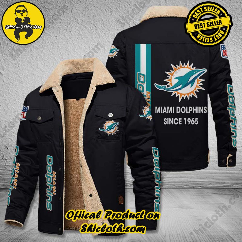 Hot Trending The Perfect Cozy Fleece Leather Jacket Gift 34 Miami Dolphins NFL Fleece Leather Jacket