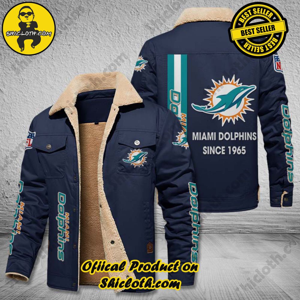 Miami Dolphins NFL Fleece Leather Jacket 4 Miami Dolphins NFL Fleece Leather Jacket - Image 4