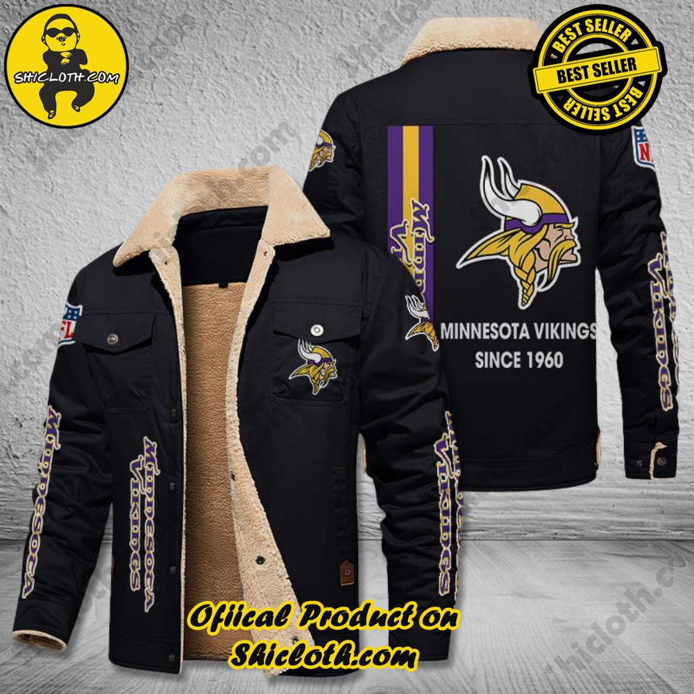 Hot Trending The Perfect Cozy Fleece Leather Jacket Gift 35 Minnesota Vikings NFL Fleece Leather Jacket
