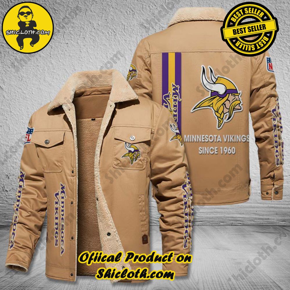 Minnesota Vikings NFL Fleece Leather Jacket 2 Minnesota Vikings NFL Fleece Leather Jacket - Image 2