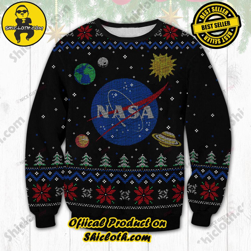 Hot Trending Wrap Up in Style: Shicloth's Enchanting Christmas Sweater Collection 42 NASA Christmas Ugly Sweater