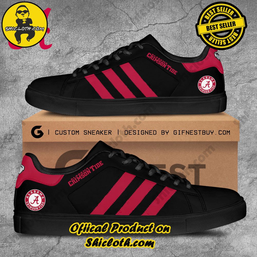 Step into Style: Shiclothshop's Stan Smith Shoes – The Perfect Gift for the Sport Enthusiast 27 NCAA Alabama Crimson Tide Adidas Stan Smith Shoes