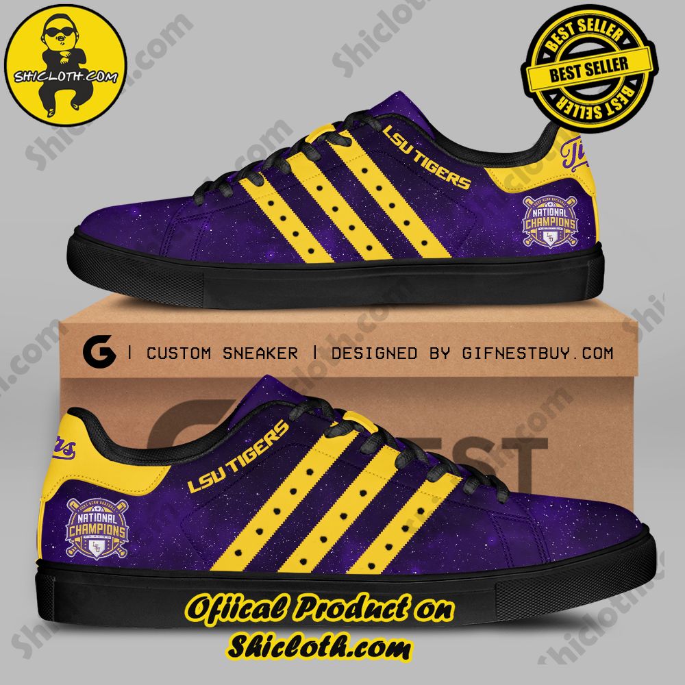 Step into Style: Shiclothshop's Stan Smith Shoes – The Perfect Gift for the Sport Enthusiast 28 NCAA LSU Tigers Baseball Adidas Stan Smith Shoes