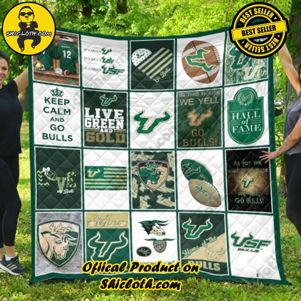 ncaa south florida bulls quilt blanket 2 UKIp4