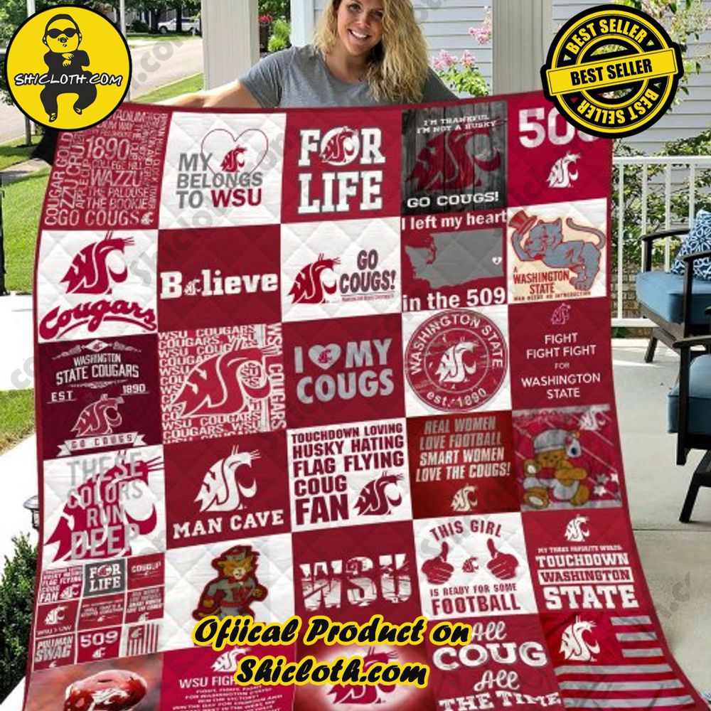 NCAA Washington State Cougars Quilt Blanket
