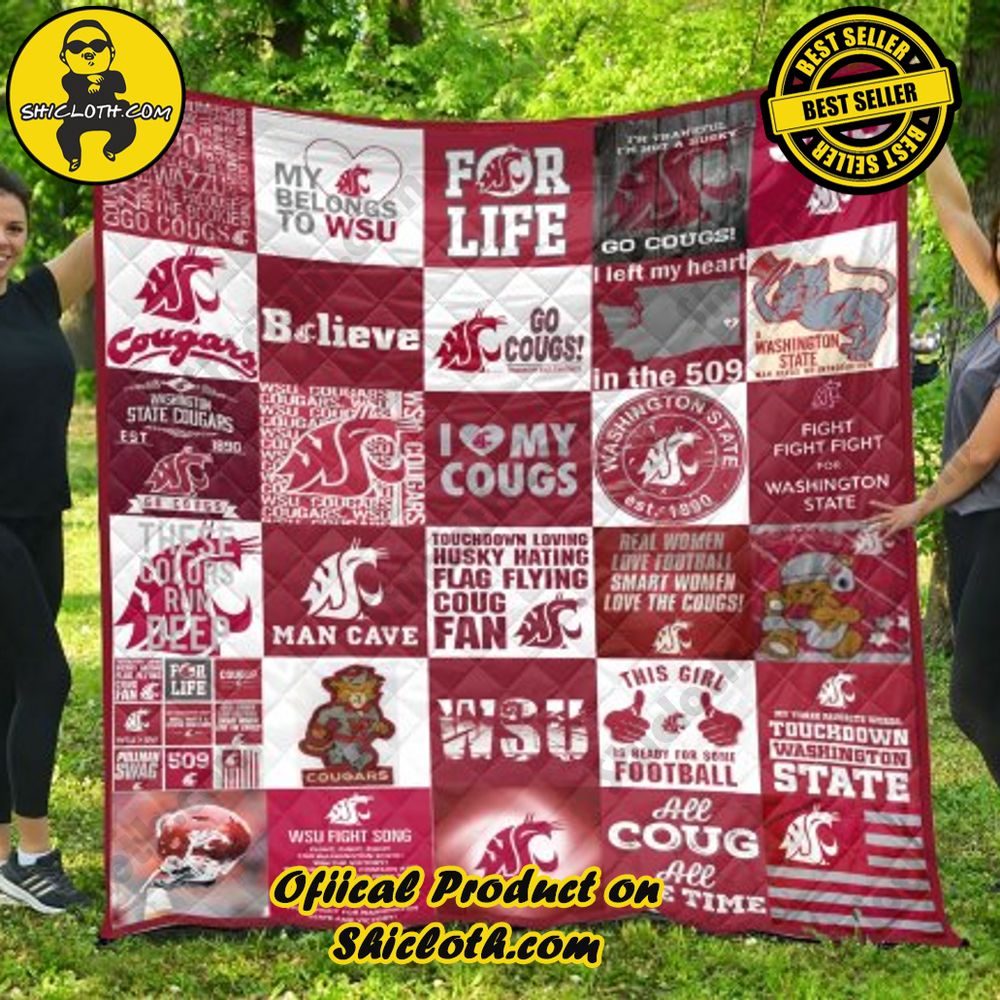 ncaa washington state cougars quilt blanket 2 YDgd6