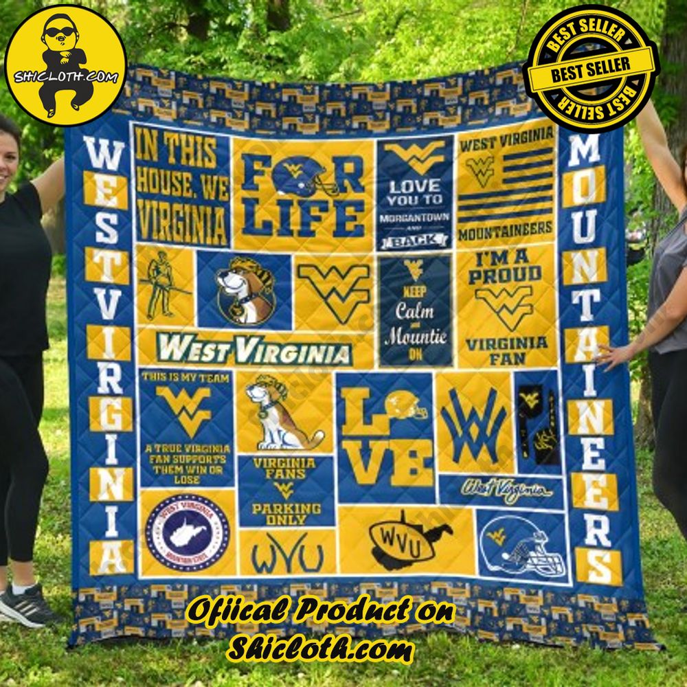 ncaa west virginia mountaineers quilt blanket 2 ULzfn