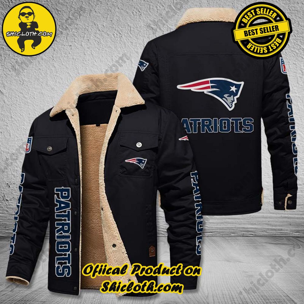 New England Patriots NFL Fleece Leather Jacket New Style 2 New England Patriots NFL Fleece Leather Jacket New Style - Image 2