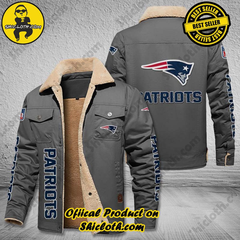 New England Patriots NFL Fleece Leather Jacket New Style 4 New England Patriots NFL Fleece Leather Jacket New Style - Image 4
