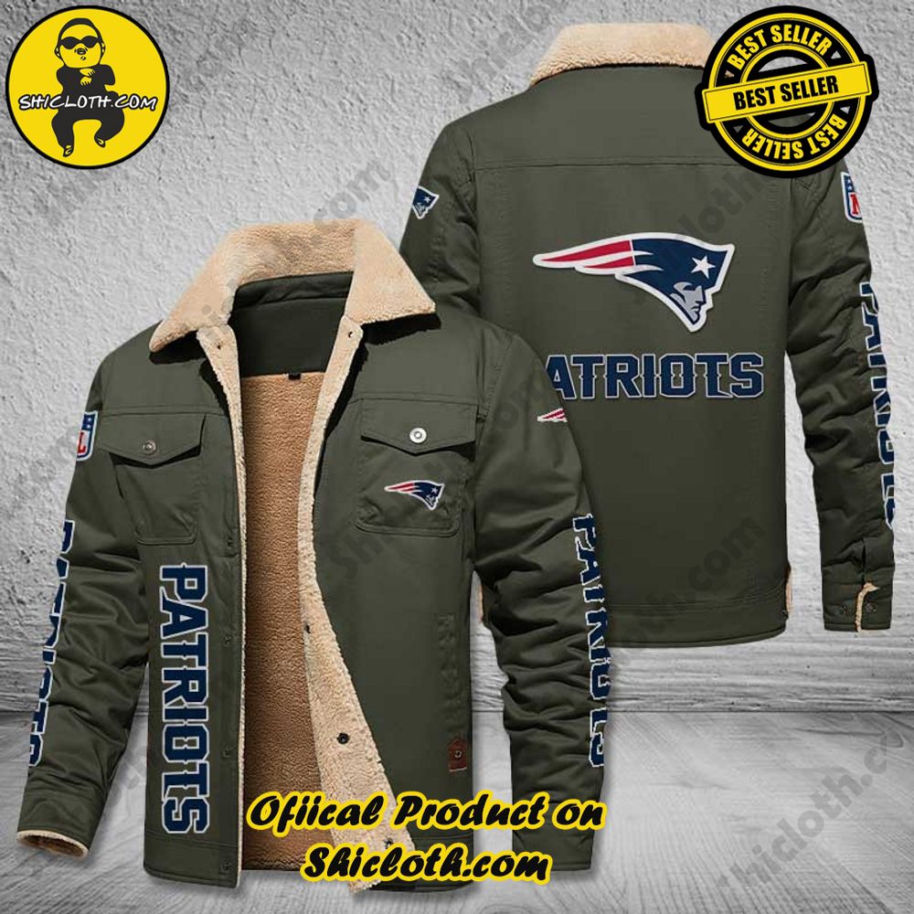 New England Patriots NFL Fleece Leather Jacket New Style 5 New England Patriots NFL Fleece Leather Jacket New Style - Image 5