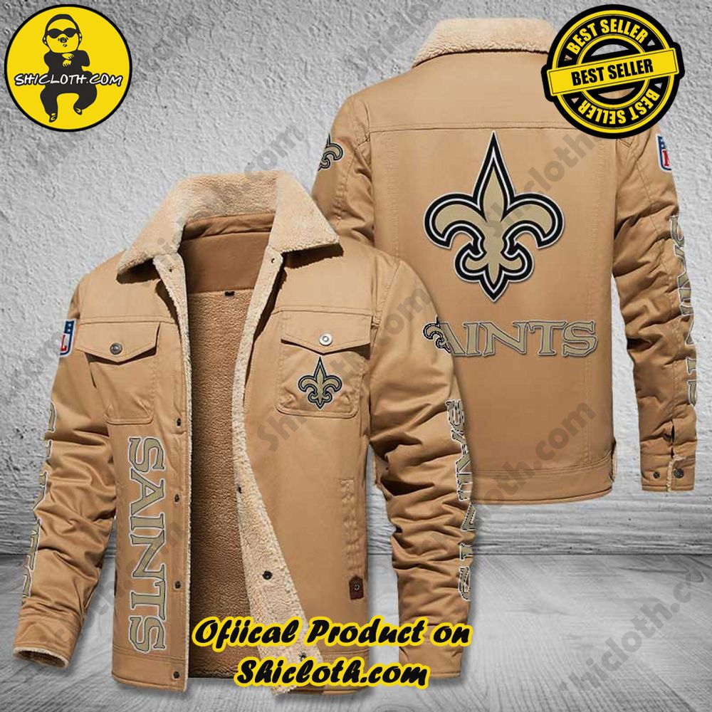 Hot Trending The Perfect Cozy Fleece Leather Jacket Gift 40 New Orleans Saints NFL Fleece Leather Jacket New Style