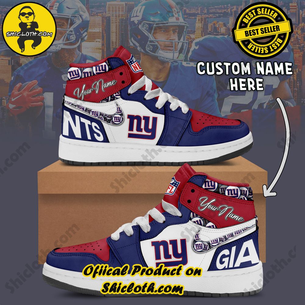Step into Style: Unveiling the Timeless Elegance of Shiclothshop's Nike Air Jordan 1 Sneakers 37 New York Giants Fashion Casual Custom Name Nike Air Jordan 1 Sneakers