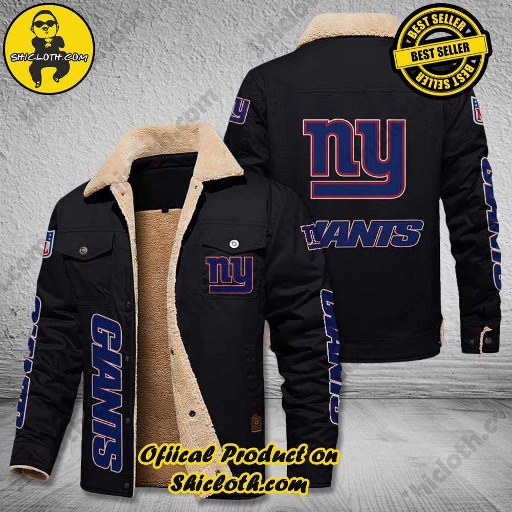 New York Giants NFL Fleece Leather Jacket 2 New York Giants NFL Fleece Leather Jacket - Image 2