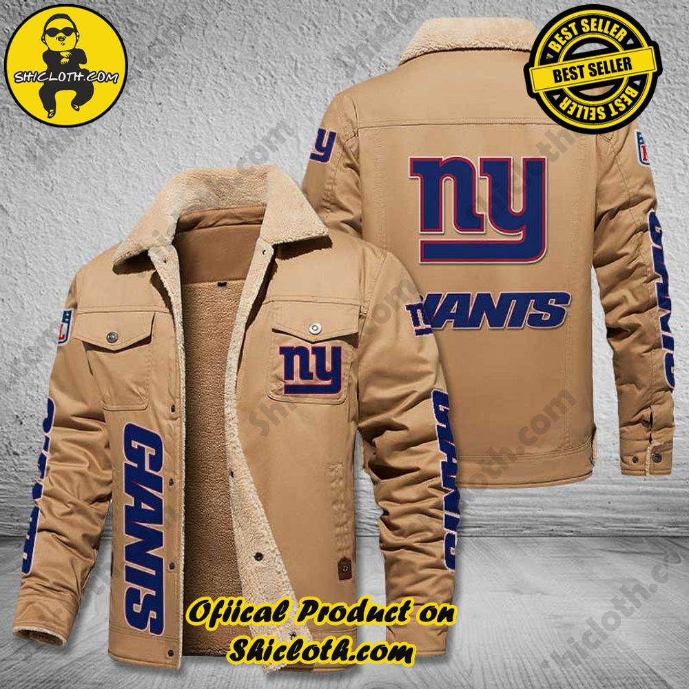 New York Giants NFL Fleece Leather Jacket 3 New York Giants NFL Fleece Leather Jacket - Image 3