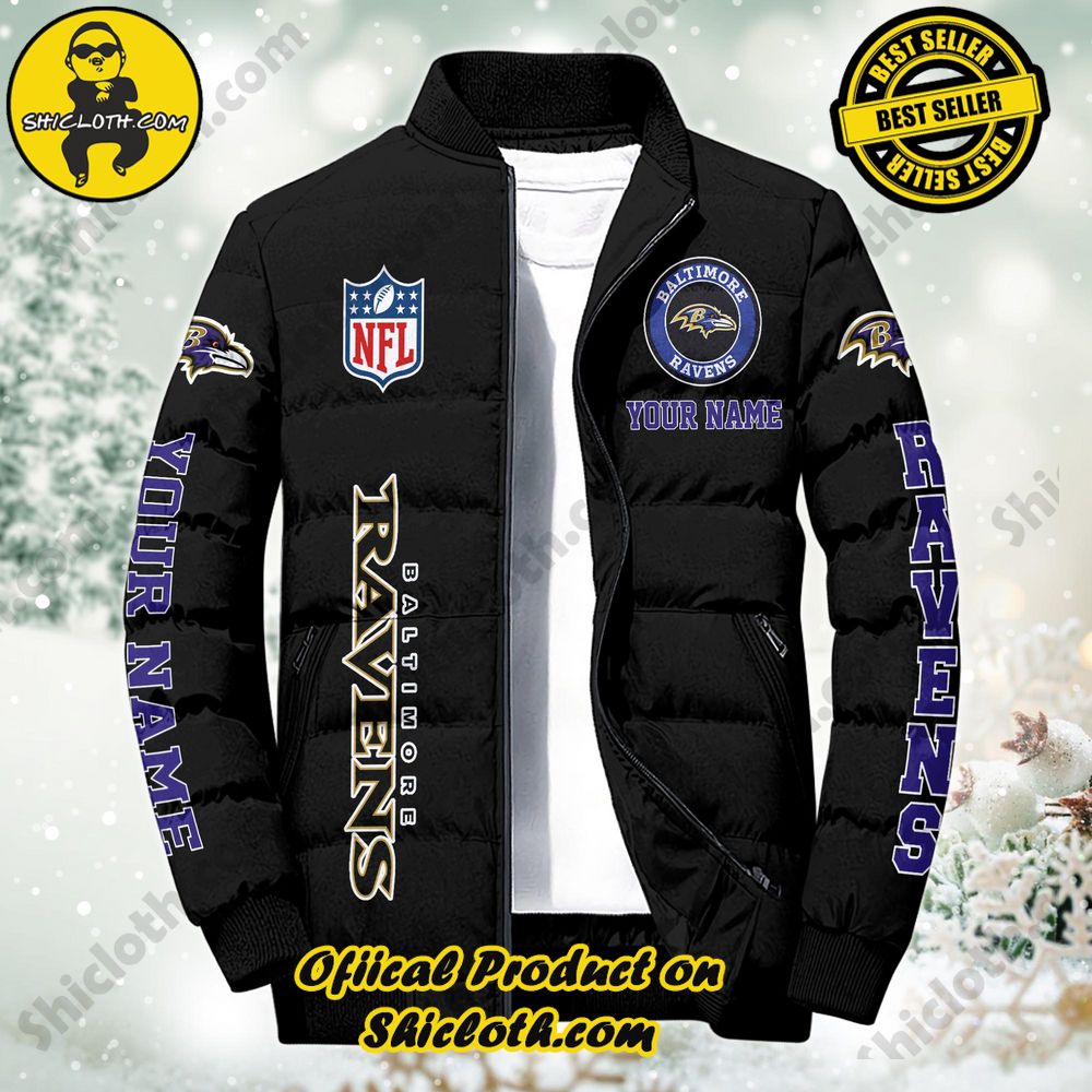 Discover the Ultimate in Style and Warmth with Shiclothshop's Puffer Jackets: Elevate Your Winter Wardrobe 72 NFL Baltimore Ravens City Puffer Jacket Custom Name New Arrivals