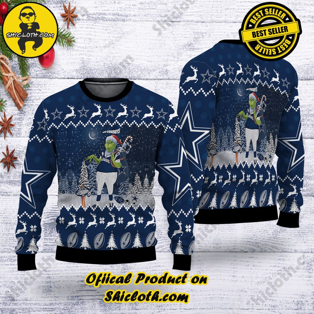 Best Seller Wrap Up in Style: Shicloth's Enchanting Christmas Sweater Collection 74 NFL Dallas Cowboys The Grinch Christmas Ugly Sweater