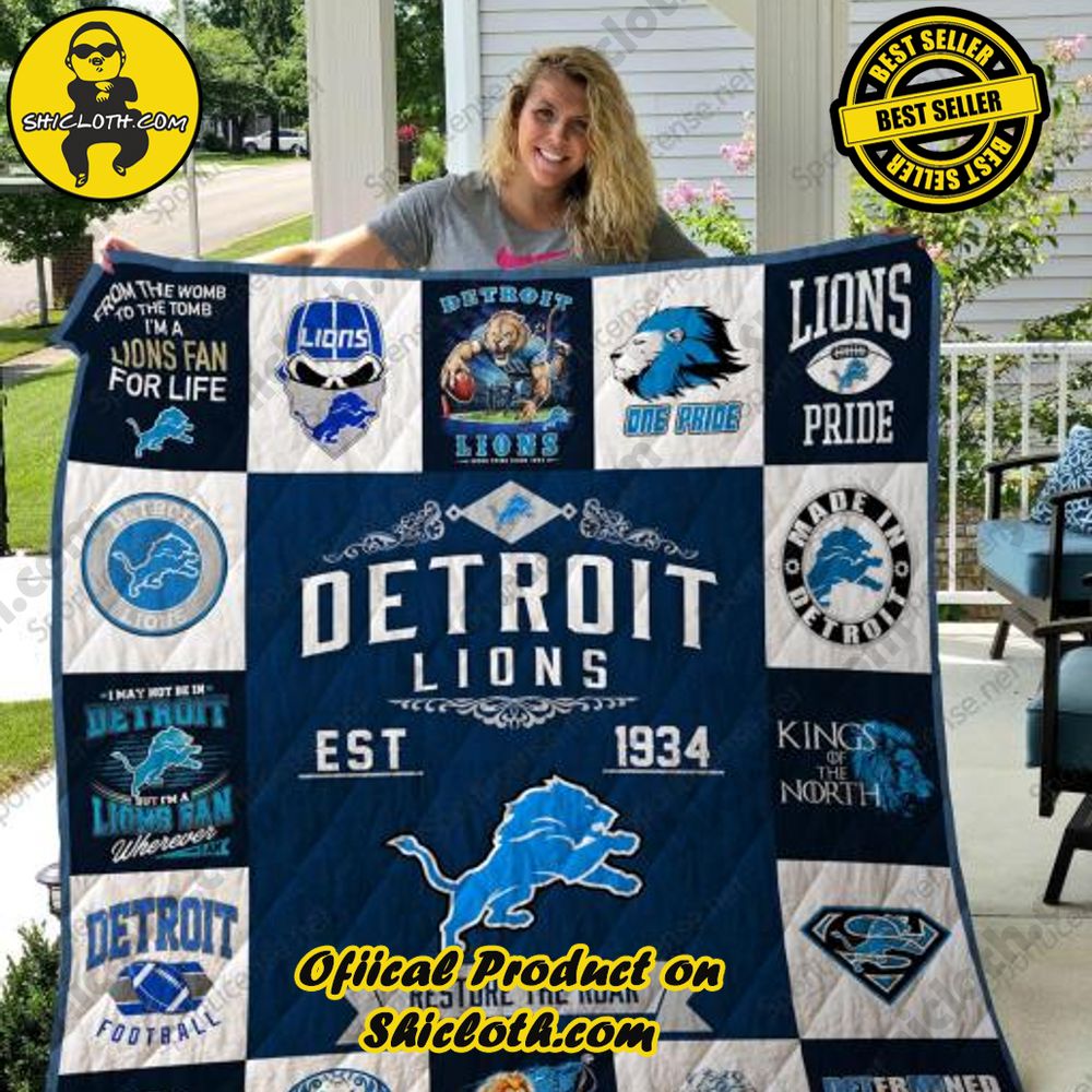 NFL Detroit Lions Quilt Blanket