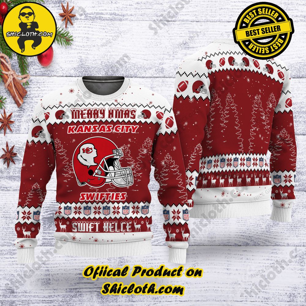 Best Seller Wrap Up in Style: Shicloth's Enchanting Christmas Sweater Collection 78 NFL Kansas City Chiefs Merry Xmas Swift Kelce Christmas Ugly Sweater