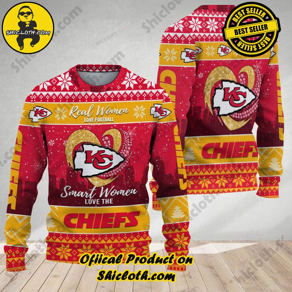 Wrap Up in Style: Shicloth's Enchanting Christmas Sweater Collection 25 NFL Kansas City Chiefs Real Women Love Football Smart Women Love Chiefs Christmas Ugly Sweater