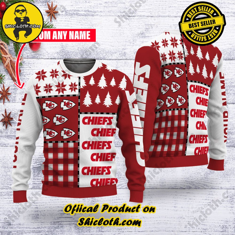 Wrap Up in Style: Shicloth's Enchanting Christmas Sweater Collection 24 NFL Kansas City Chiefs (Your Name) Christmas Ugly Sweater Version 2