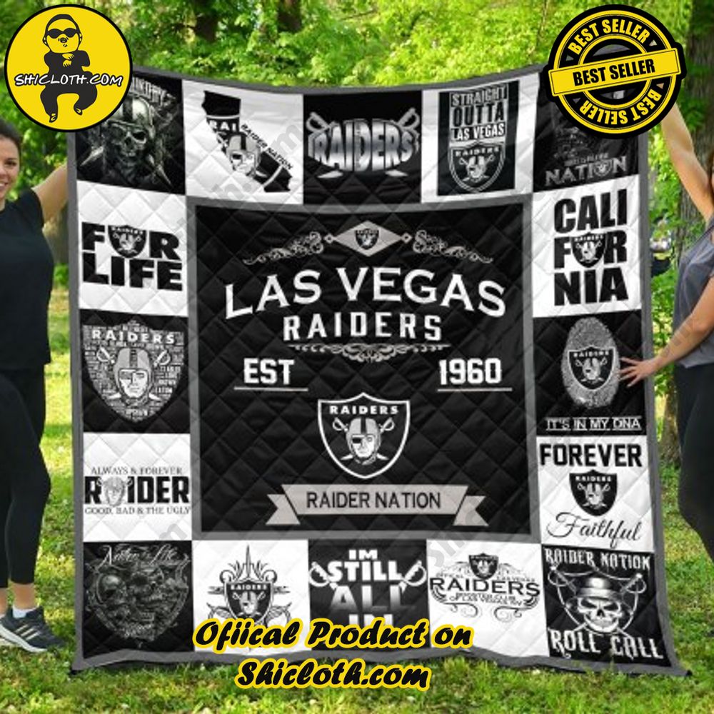 nfl las vegas raiders quilt blanket 2 QS4Ya