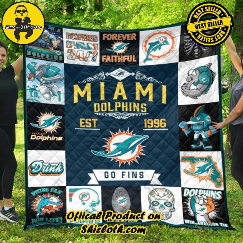 nfl miami dolphins quilt blanket 2 5yePo