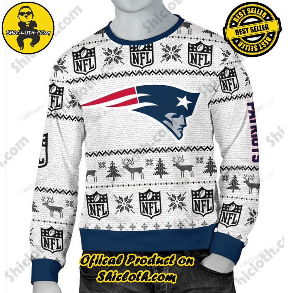 Wrap Up in Style: Shicloth's Enchanting Christmas Sweater Collection 27 NFL New England Patriots Christmas Ugly Sweater