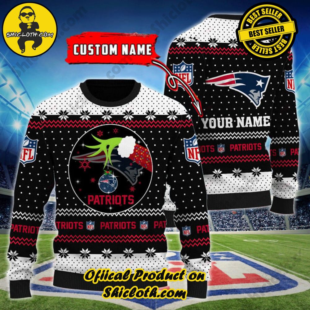 Wrap Up in Style: Shicloth's Enchanting Christmas Sweater Collection 26 NFL New England Patriots (Your Name) Christmas Ugly Sweater