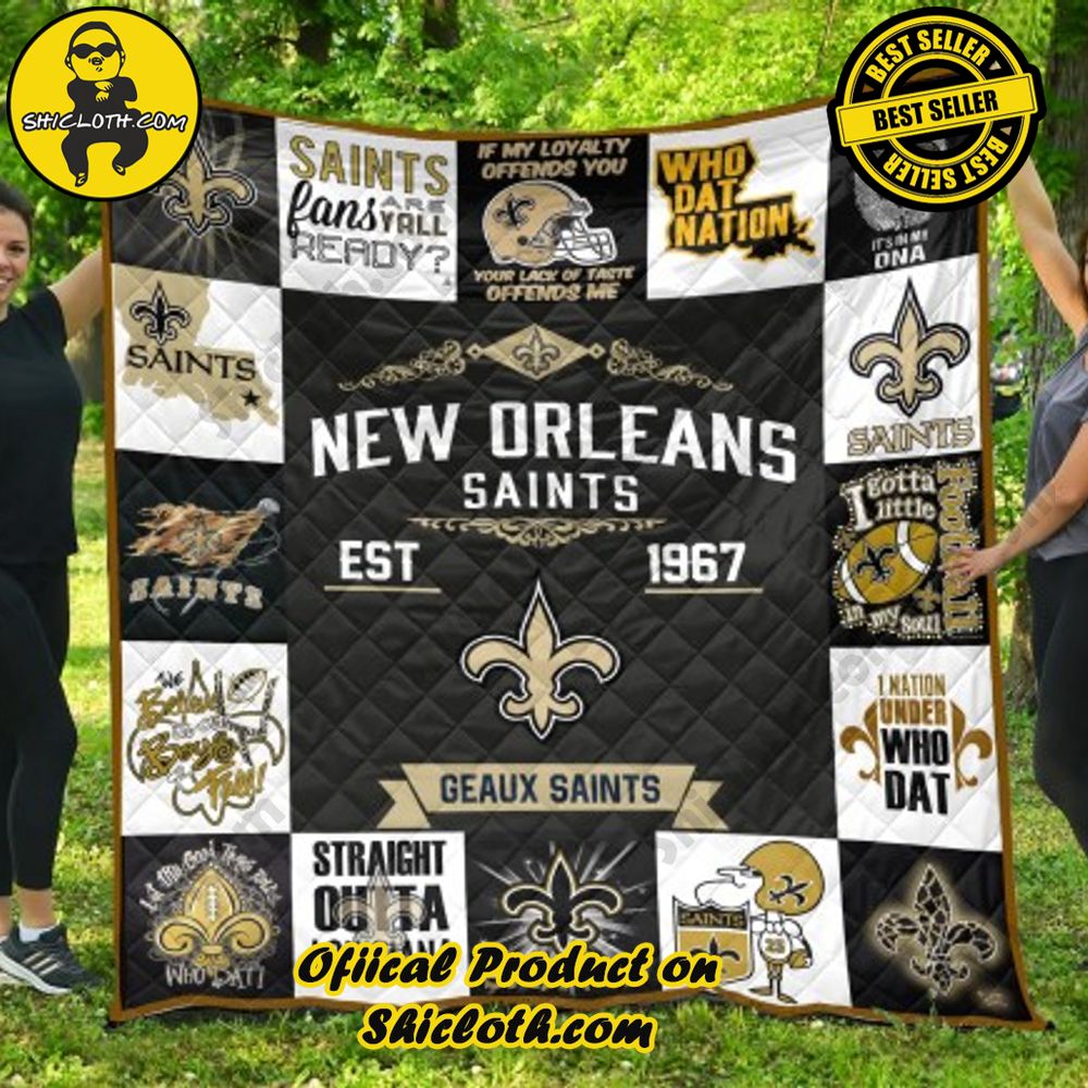 nfl new orleans saints quilt blanket 2 FTOJb