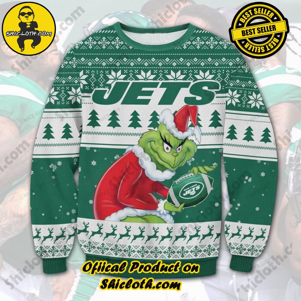 Wrap Up in Style: Shicloth's Enchanting Christmas Sweater Collection 94 NFL New York Jets Christmas Ugly Sweater