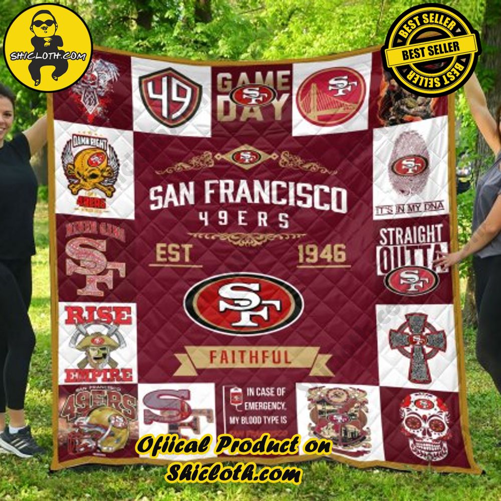 nfl san francisco 49ers quilt blanket 2 1cLKu