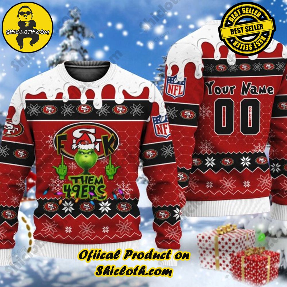 Best Seller Wrap Up in Style: Shicloth's Enchanting Christmas Sweater Collection 86 NFL San Francisco 49ers (Your Name & Number) Christmas Ugly Sweater