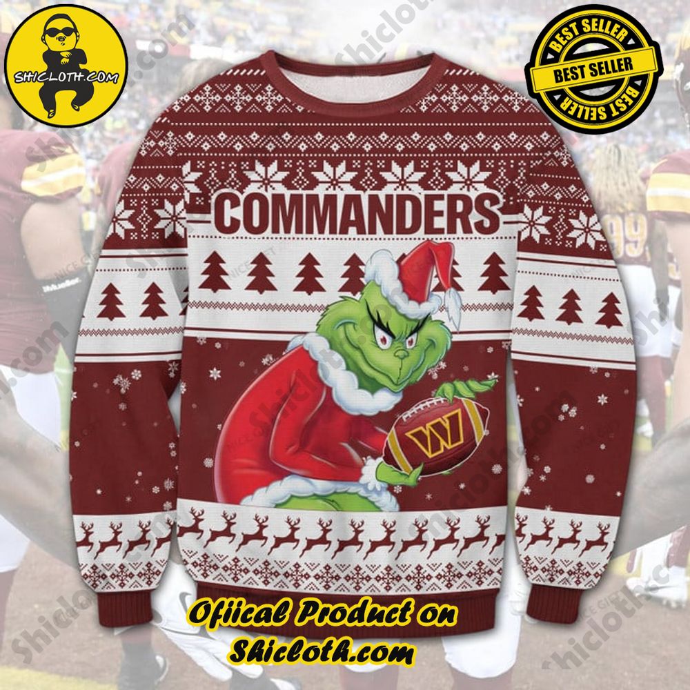 Wrap Up in Style: Shicloth's Enchanting Christmas Sweater Collection 99 NFL Washington Commanders Christmas Ugly Sweater