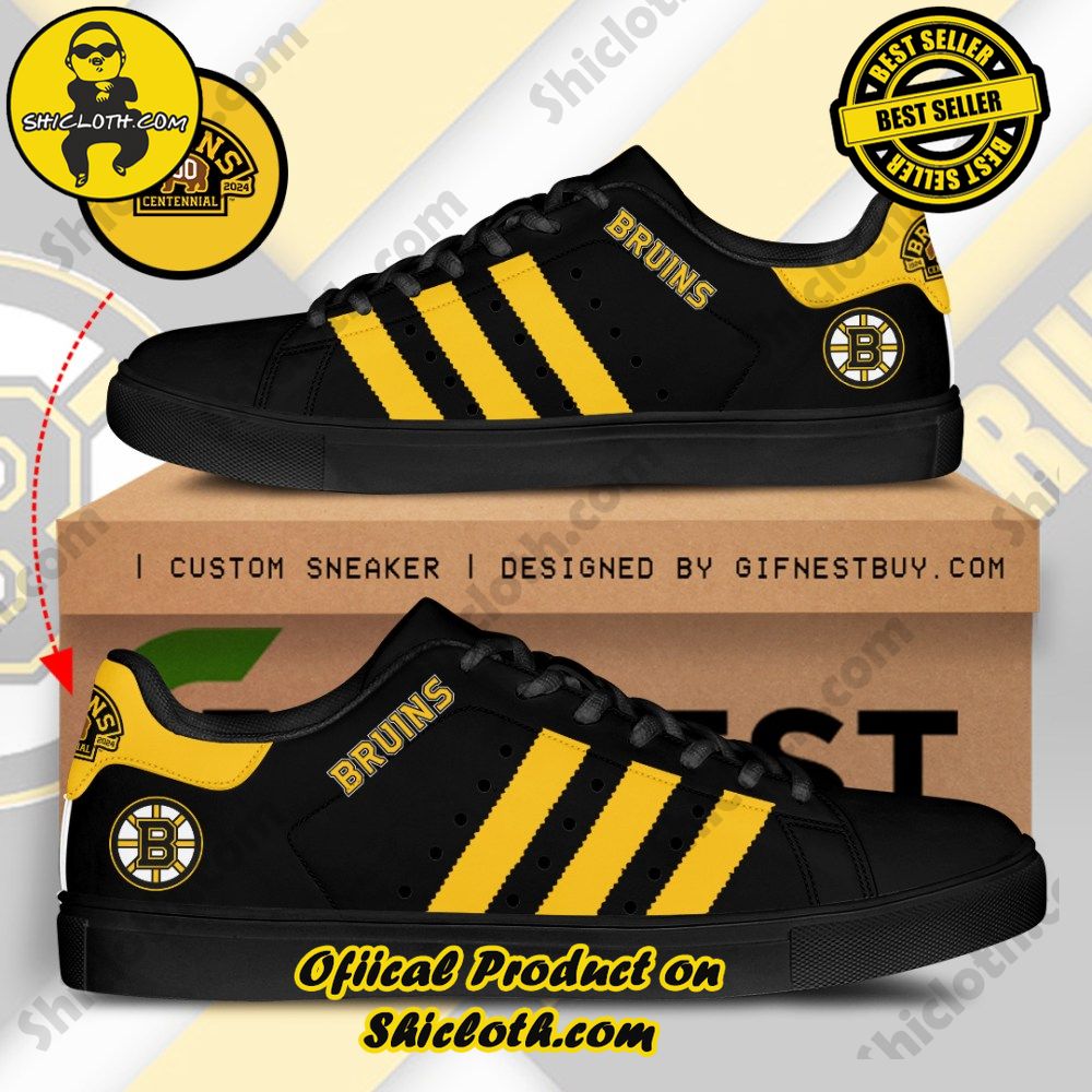 Step into Style: Shiclothshop's Stan Smith Shoes – The Perfect Gift for the Sport Enthusiast 33 NHL Boston Bruins Adidas Stan Smith Shoes