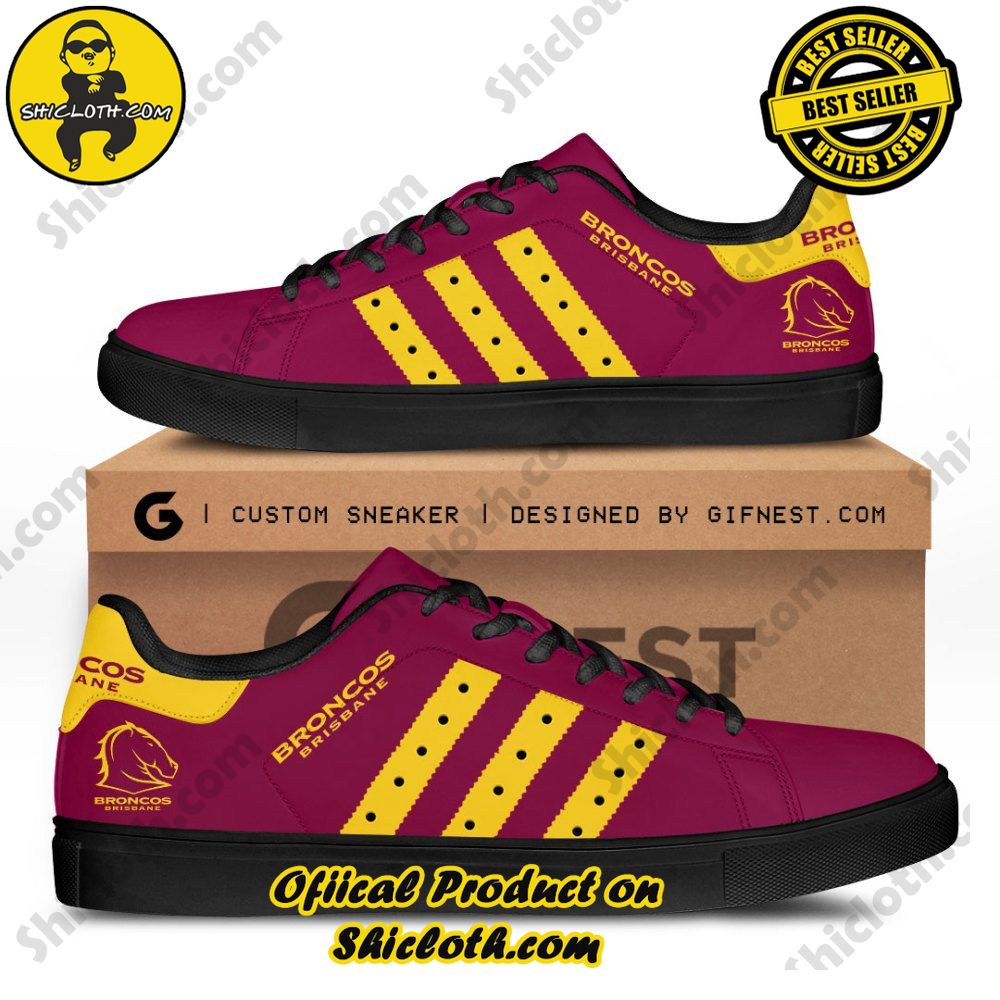 Step into Style: Shiclothshop's Stan Smith Shoes – The Perfect Gift for the Sport Enthusiast 36 NRL Brisbane Broncos Adidas Stan Smith Shoes Ver 3