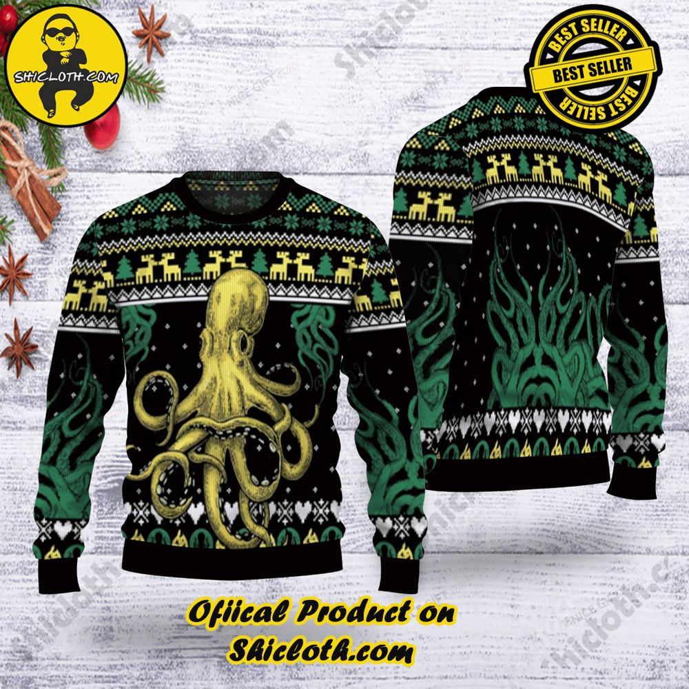 Best Seller Wrap Up in Style: Shicloth's Enchanting Christmas Sweater Collection 89 Octopus Christmas Ugly Sweater