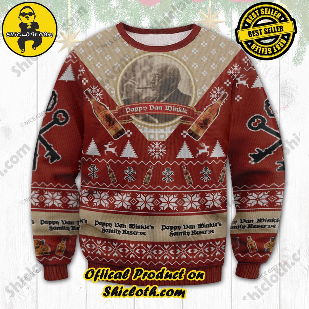 Hot Trending Wrap Up in Style: Shicloth's Enchanting Christmas Sweater Collection 50 Pappy Van Winkles Family Reserve Christmas Ugly Sweater