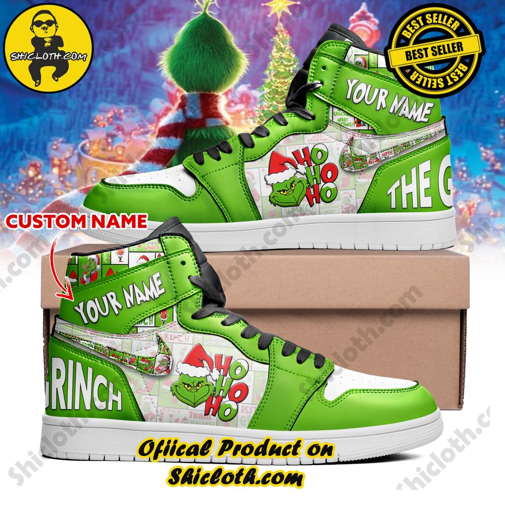 Hot Hot Hot Shiclothshop's Air Jordan 1 Sneakers: Affordable Elegance and Uncompromised Quality 39 Personalized CUSTOM Nike The Grinch Air Jordan 1 High Top Version 2