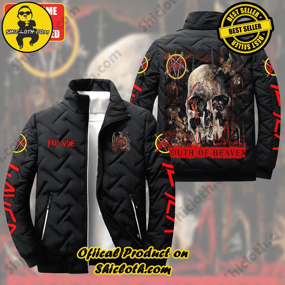 Elevate Your Winter Style with Shiclothshop's Trendsetting Puffer Jackets 16 Personalized Limited Edition Slayer Metal Band Puffer Jacket